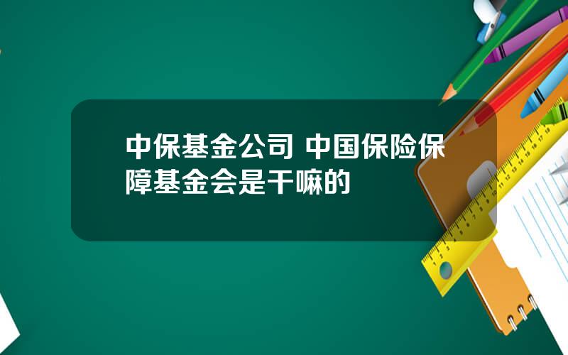 中保基金公司 中国保险保障基金会是干嘛的